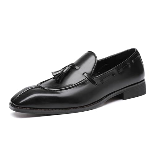 Men's Tassel Slip-On Loafers - Dress Shoes for Business Meetings Wedding Events Dinner Parties Casual Comfotbale