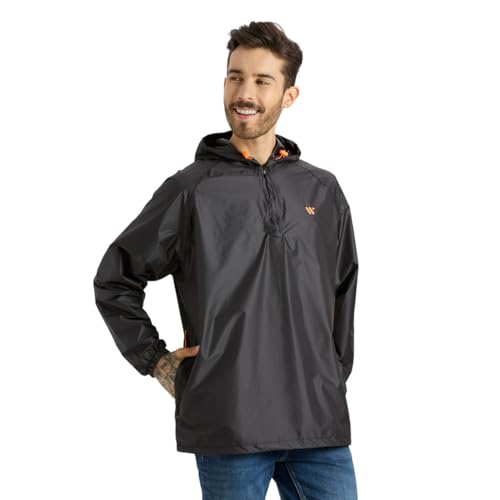 Image of ZEEL Rain Jacket For Men & Women, Unisex Polyester Pull Over Waterproof Raincoat with Hooded Full Sleeves Rainwear, Lightweight, Reusable & Packable (AZ50D)
