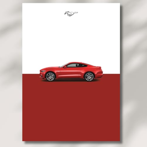 Image of Live Mad Live Crazy Ford Mustang GT Portrait Single Wall Paper Poster, A3 Size, 16.5L X 11.7W Inches Unframed Art Prints - Home, Bedroom, Living Room & Decor - Aesthetic, Matt Finish, Frame Not Included