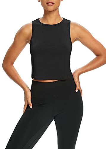 Image of Mippo Open Back Workout Tops for Women Sexy High Neck Tank Tops Gym Athletic Shirts