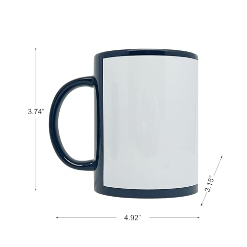 Make Market 12 unidades de taza cerámica 15oz negra con parche blanco miniatura 4