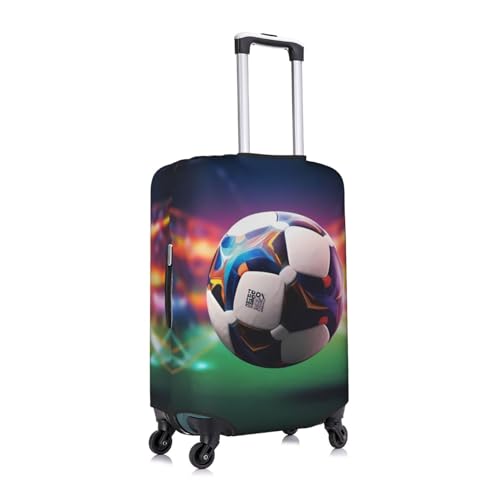 FEMOS Soccer Sports Ball - Travel Suitcase Cover Elastic Luggage Covers Trolley Protector Cover Fits 18-32 Inch Luggage, Small, 114373