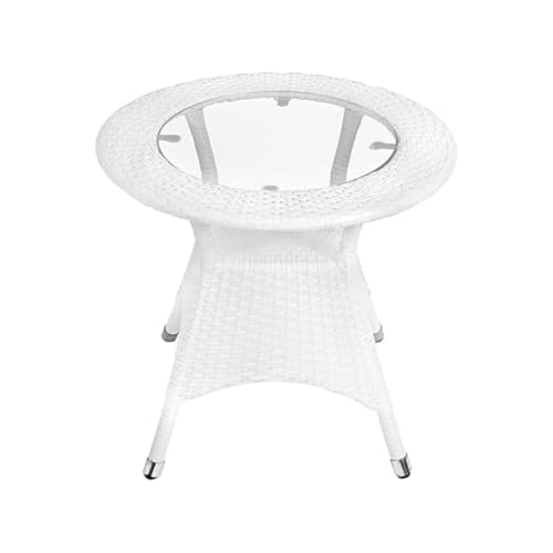 Image of Furniture Premium Designer Garden /Balcony /Terrace /Coffee /Poolside Patio Wicker Seating Chair and Table Set Outdoor Furniture (D-12 White, 4+1)
