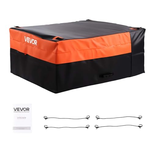 VEVOR Truck Bed Cargo Bag Waterproof 840D PVC 51.18 x 40.16 x 21.85 in (26 Cubic Feet) Heavy Duty Cargo Bag for Truck Bed with 4 Bungee Cords with Hooks Fits a Variety of SUV and Pickup Trucks