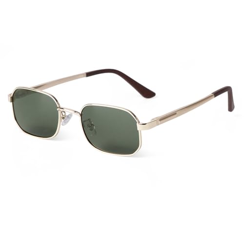 Lunettes de soleil rectangulaires vertes à la mode pour hommes et femmes