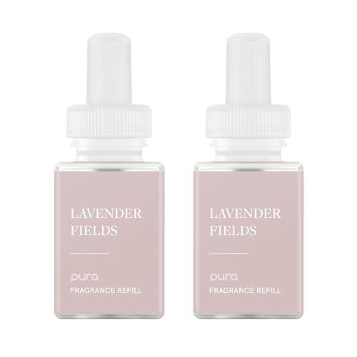 Pura Smart Home Air Diffuser Fragrance - Smart Home Scent Refill - Up to 120-Hours of Premium Fragrance per Refill - Clean Diffuser for Office & Apartment - 2 Pack, Lavender Fields