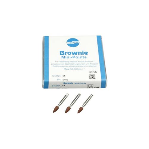 Shofu SH-0403 Brownie Polisher, RA, Pre-Polishing, Mini-Point (Pack of 12)