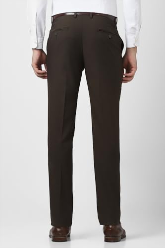 Image of Van Heusen Men's Mid Rise Slim Fit Durapress Flat Front Trousers | Superior Comfort | Auto-Flex Waist Band | Soft Touch