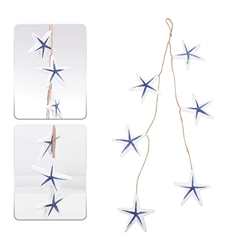 Veemoon Ornament Rope Decoration Wood Rustic Office Sculpture Kitchen Cafe Theme Stars For Star Style Ocean Sea Pendant Sailboat Home Coastal Crafts Themed Ornaments Shop Window #TOP4