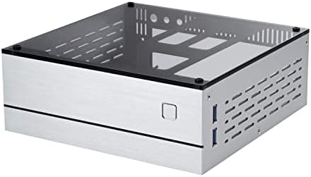 Goodisory A01 Aluminum Mini-ITX HTPC Desktop Computer Chassis (Sliver Tempered Glass)