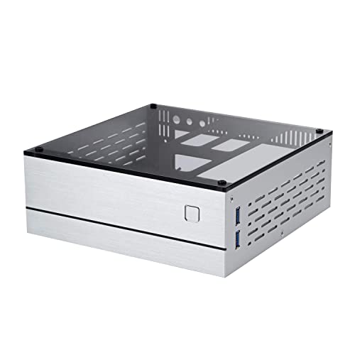 Goodisory A01 Aluminum Mini-Itx Htpc Desktop Computer Chassis (Sliver Tempered Glass) #TOP2