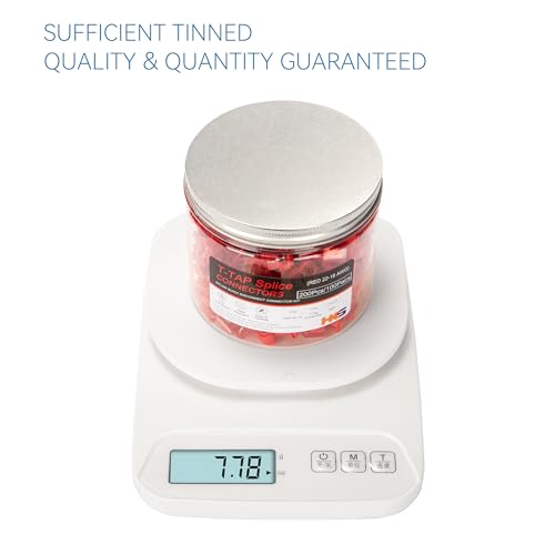 200PCS/100 Pairs T-TAP Wire Connector Quick Splice Disconnect Red AWG 22-18 - Self-Stripping Electrical Terminals Kit Automotive Crimp Insulated