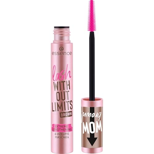 Essence Cosmetics MÁSCARA WITHOUT LIMITS BROWN EXTREME LENGTHENING & VOLUME, de larga duración, dar volumen, alargar, 13 ml