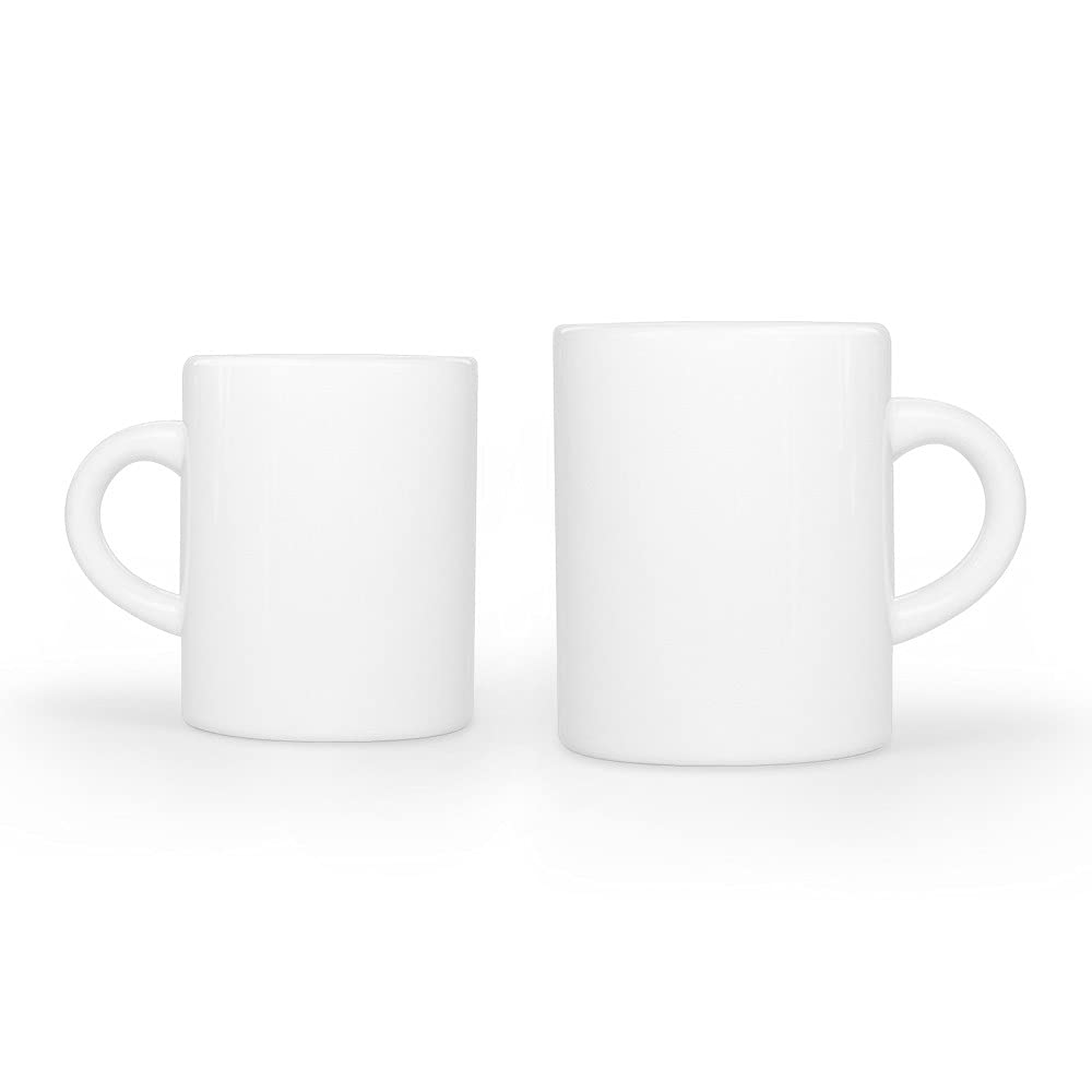 Bastel-Tassen ohne Druck zum Bemalen aus Hochwertiger Keramik Einzeln oder im Set/Mug/Cup/Becher/Pott Espresso Tasse (Henkel Rund) 12er Set