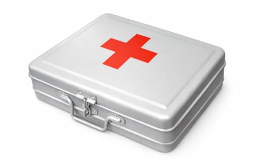 Image of JAYCO Aluminum First Aid Box /Trunk (Empty) - 14 inch Large Size, 35 cm x 27 cm x 10 cm, Silver