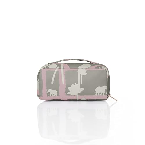 Image of American Tourister x Love Child by Masaba Polyester Cosmetic Pouch for Women /Travel Makeup Organizer /Stylish Multipurpose Toiletry Bag for Cosmetics, Accessories /Lightweight & Durable- Grey