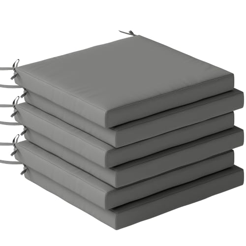 Image of Outsunny Outdoor Seat Cushions Machine Washable Cover Set of 6 Dark Grey