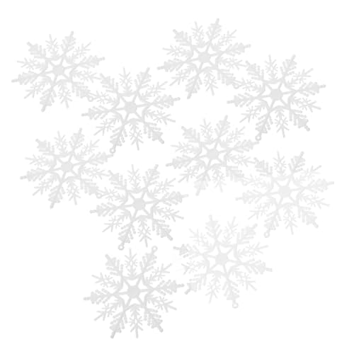 KOMBIUDA 10pcs Snowflake Ornaments for Christmas Tree White Glitter Artificial Snowflakes Decor for and Indoor Decorations