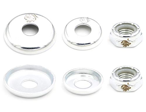 Skateboard Kingpin Nuts Truck Cup Washer Replacement Kit For Skateboard & Longboard Upper/Lower Bushing Washers Hardware Set (Silver) #TOP1