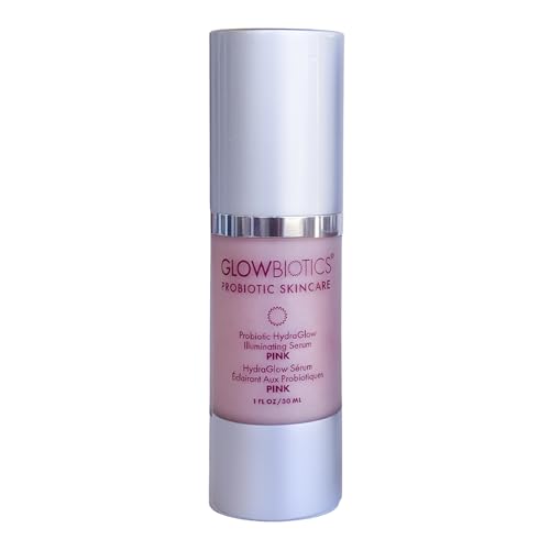 Glowbiotics Probiotic HydraGlow Illuminating Serum Pink: Hydrating Dew Drops for Radiant Skin Illuminating Glow Enhancer with Hyaluronic Acid and Probiotics 1 Fl Oz