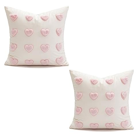 VanderHOME Housse de Coussin Velours Petit Coeur Cover