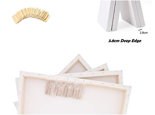 EXERZ 80x100cm Leinwand Tiefe Kante 4stk 3,8cm Dick Keilrahmen 380GSM / Gerahmte Kunstleinwände/ 100% Baumwolle/Dreifach Grundiert/Säurefrei/Mittelkorn/Akademie Qualität