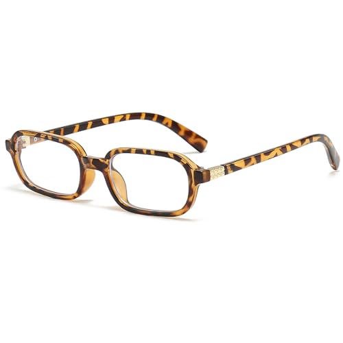 Image of Breaksun Retro Rectangle Glasses for Women Men Small Square Blue Light Blocking Glasses Vintage Eyeglasses