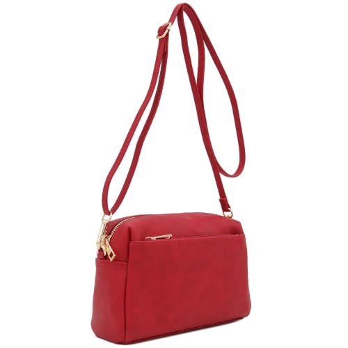 Image of FashionPuzzle Triple Zip Small Crossbody Bag