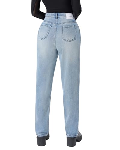 LERK Women Pearl Mid Waist Regular Fit Ankle Length Straight Jeans with Pockets3