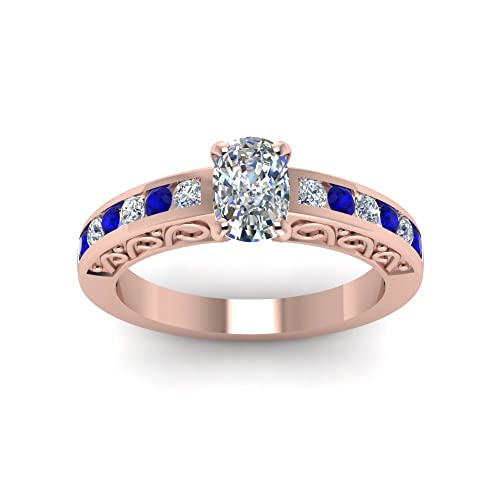 Bague vague ajourée plaqué or rose et bague fiançailles vintage coussin