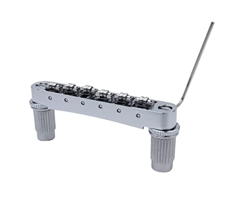 Guyker G-GM005CHROME Guitar Tune-O-Matic Roller Saddle Bridge Replacement Part Compatible thumb #3