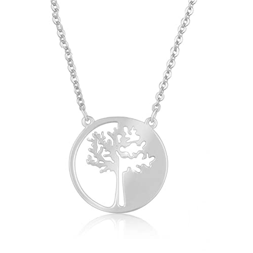 Collier Arbre de Vie argent pour femme et fille, pendentif porte-bonheur fin