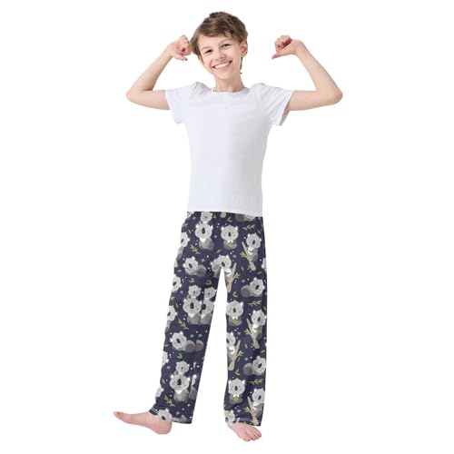 Lovely Cartoon Koala Boys Long Pants Soft Trousers Elastic Waist Kids Lounge Bottoms with Pockets S-XL2