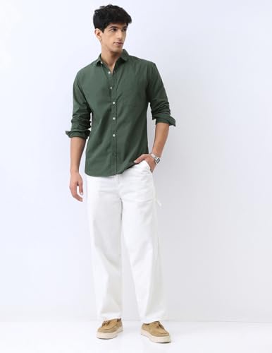 Image of Urbano Fashion Men's Cotton Full Sleeve Regular Fit Casual Solid Shirt