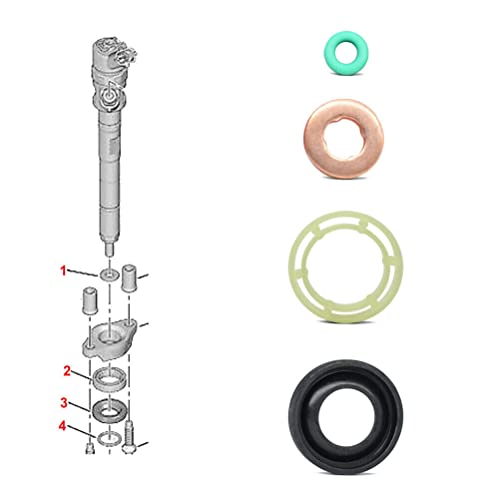 Fuel Injector Seal Washer O-Ring Kit For Ford Focus C-Max Fiesta Fusion 1.6 TDCI Citroen C3 C4 Dispatch Berlingo Peugeot 207 307 Expert Partner 1.6 HDI 1314368 1982A0