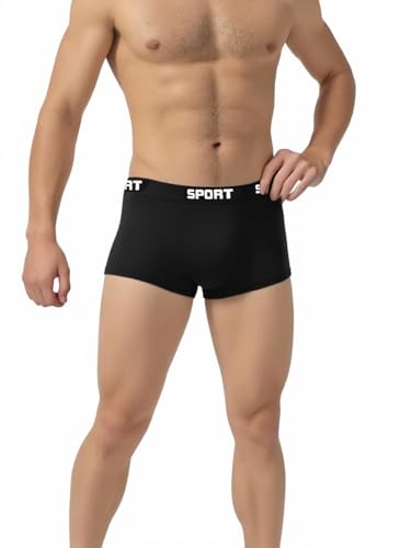 Men's Performance Boxer Briefs Moisture-Wicking Athletic Underwear for Gym Running Quick Dry Black3