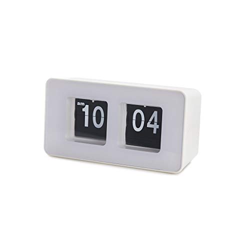 Horloge de table Flip Clock blanche en plastique au design rétro Balvi - 2