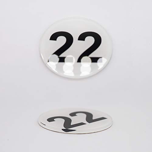 Targhetta rotonda con numero, con nastro