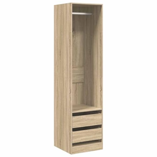 vidaXL Garde-Robe avec Tiroirs, Armoire de Rangement, Étagère à Vêtements, Meuble de Chambre à Coucher, Organisateur de Maison Intérieur, Chêne Sonoma...