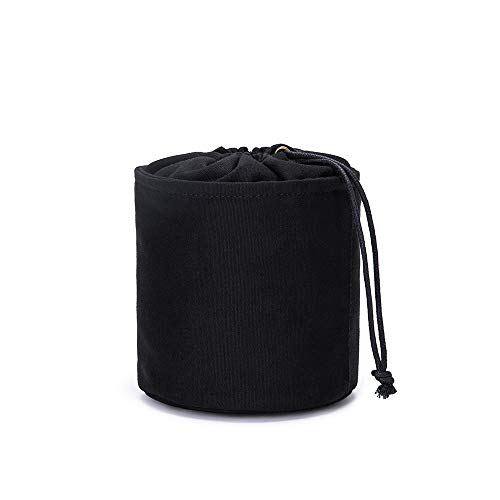 Tall Purse Organizer Insert Womens Canvas Round Handbag Organizer Storage,Handbag Purse Organizer Round Cosmetic Pouch Bag Bucket Makeup Bag (S, Black) #TOP11