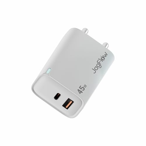 Image of Trueview 45W Fast Charging Power Adapter with Type-C & USB-A Ports | PD 3.0 & QC Support Wall Charger for Smartphones, Tablets & USB-C Devices | White