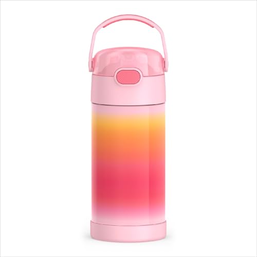 Image of THERMOS FUNTAINER Water Bottle with Straw, 12oz, Pink Ombre | Kids Stainless Steel Insulated Water Bottle, Keeps Drinks Cold Longer for School & Play, BPA-Free