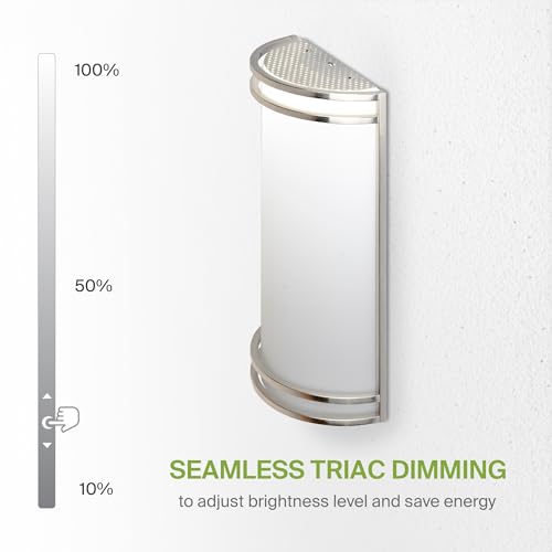 Image of ASD Indoor LED Wall Sconce Lights - 14 Inch 20W Brushed Nickel Modern LED Wall Sconces Hardwired - ETL Dimmable 3000K 4000K 5000K Adjustable Sconce Light Fixture for Bedroom, Hallway, 2 Pack