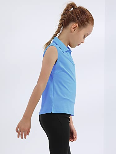 Image of Girls Golf Polo Shirts Sleeveless V Neck Shirts for 5-12 Years