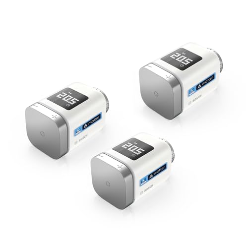 Bosch Smart Home Heizkörperthermostat II [+M], smartes Thermostat, Flexible Nutzung im Bosch Smart Home System oder in herstellerübergreifend in Matter Systemen, 3er Set