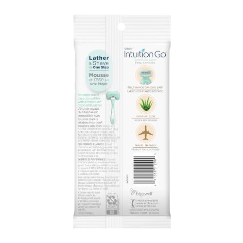 Schick Intuition Go Disposable Travel Razor, Sensitive Skin, Women's, 1 Count - image 9