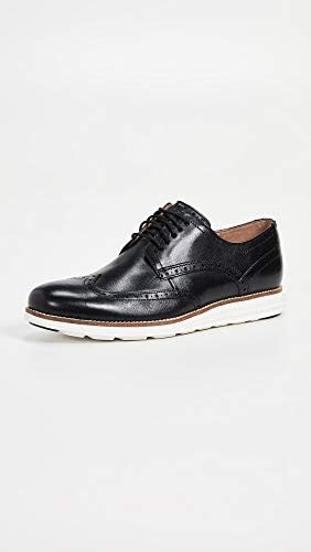 Cole Haan Men's Original Grand Shortwing Oxford Shoe, Black Leather/White, 9 Medium US | Image 2