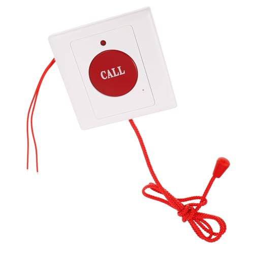 Toddmomy Pulsante Sos da Parete con Cordino per Chiamata di Emergenza Allarme Rapido per Anziani e Pazienti Disabili Montaggio Salvaspazio Attivazione Facile e Veloce
