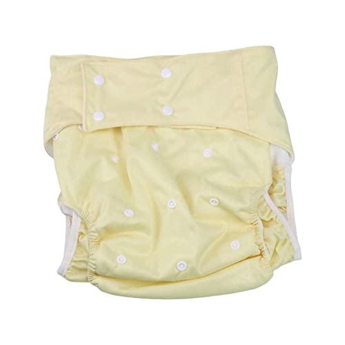 Amagogo Cubierta de tela para pañales para adultos, cubierta para pañales a prueba de fugas, cómoda, lavable, elástica, parte de la pierna, cintura , , AMARILLO
