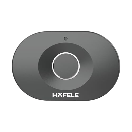 Image of Hafele Kabi-Iris Cabinet Lock, Matt Black, Capacitive Fingerprint Access, Status Indicator, Smart Lock for Cabinet and Drawers